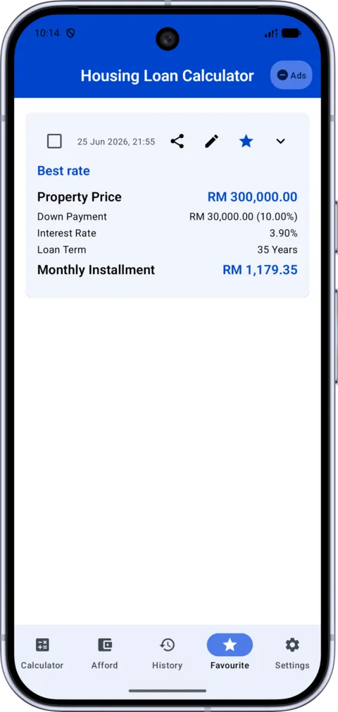 Housing Loan Calculator on Android, screenshot 5