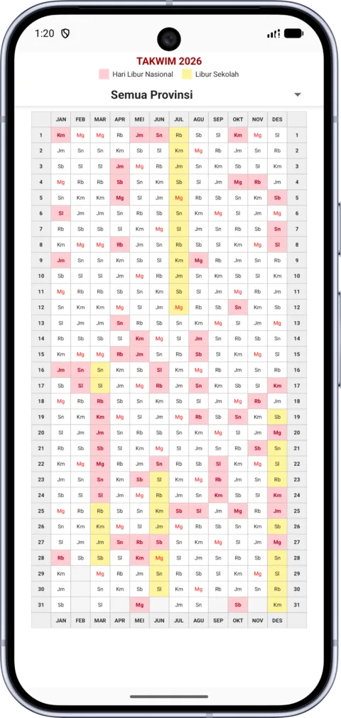 Indonesia Calendar on Android, screenshot 4