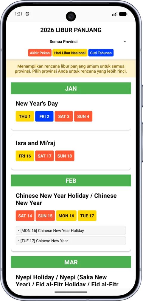 Indonesia Calendar on Android, screenshot 5