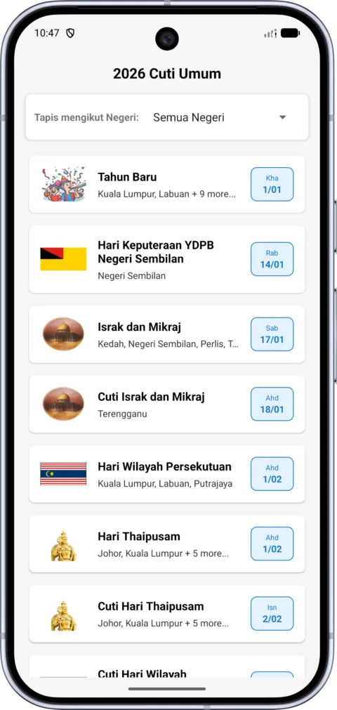 Kalendar Hijrah Malaysia on Android, screenshot 6