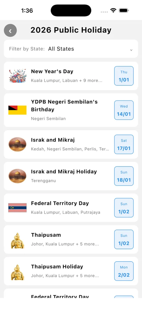 Lunar Calendar & Holidays on iPhone, screenshot 6