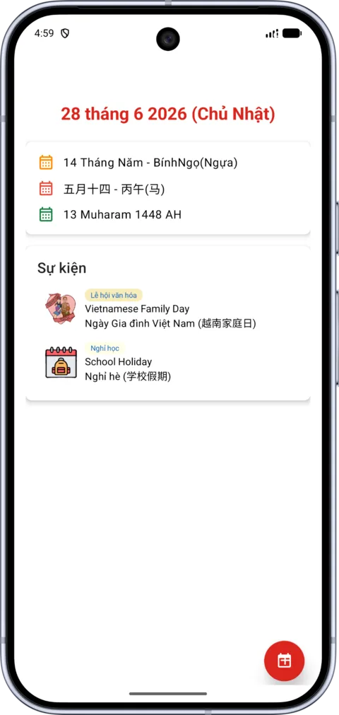 Vietnamese Calendar on Android, screenshot 4